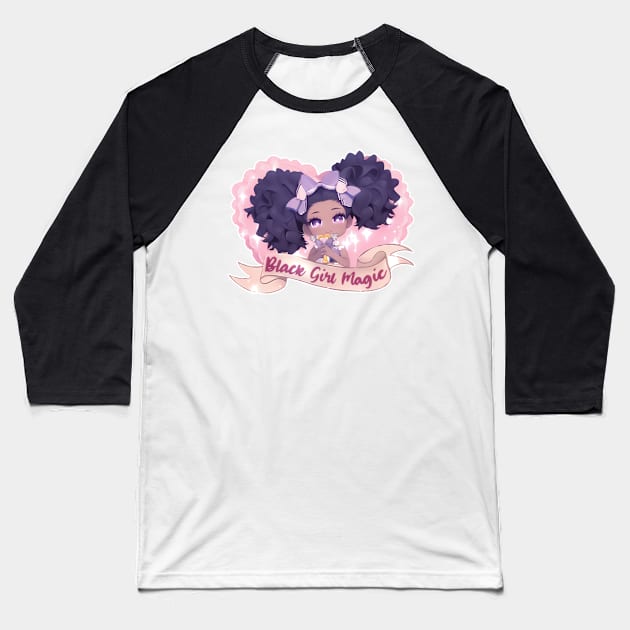 Black Girl Magic Baseball T-Shirt by AmeAki